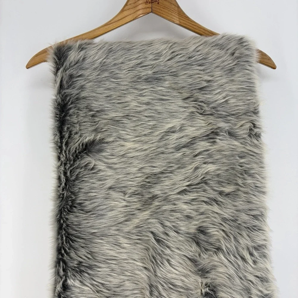 POTTERY BARN Stewart Plaid Faux Fur Back Throw 60